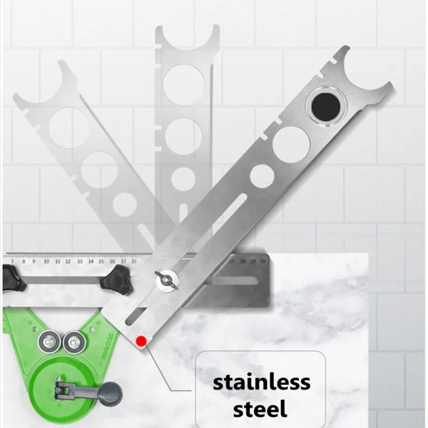 Новая плитка мрамор стекло керамический пол сверление отверстие направляющие инструменты отверстие открывалка локатор регулируемое положение линейка перфоратор локатор