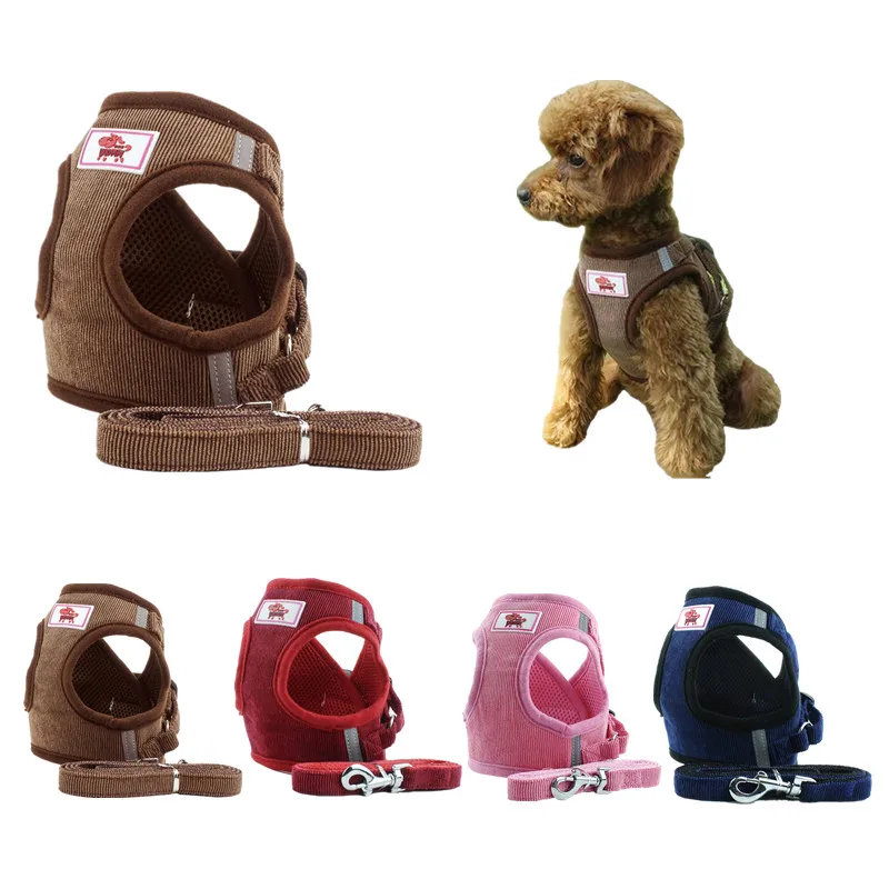 Puppy Dog Harness Leash Set Polyester Breathable Dogs Harnesses Cat Pet