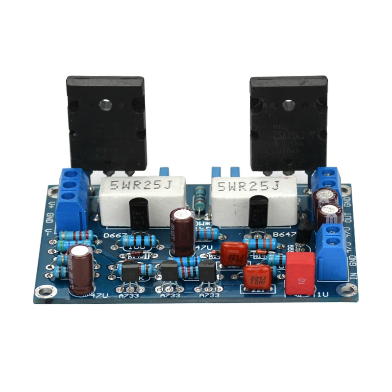 Двойной DC 35 в 2SC5200 + 2SA1943 моноканальный HIFI аудио усилитель плата 100 Вт Двойной DC 35 в 2SC5200 + 2SA1943 моноканальный HIFI аудио усилитель плата 100 Вт