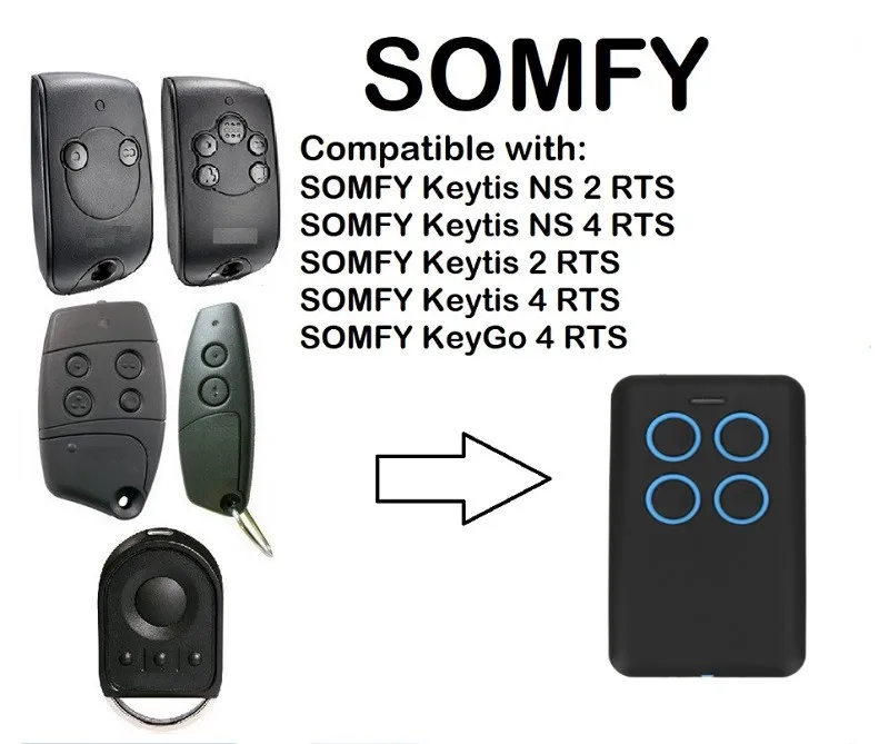 

SOMFY Keytis 2 RTS/SOMFY Keytis 4 RTS/SOMFY KeyGo 4 RTS SOMFY Centralis RTS remote control 433,42Mhz rolling code
