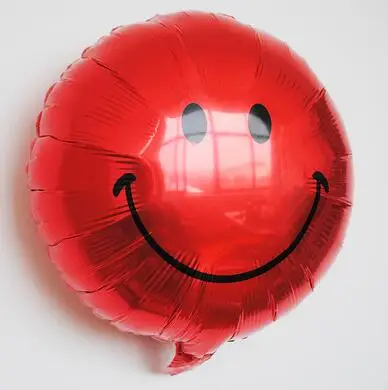 5 шт. 18 дюймов улыбающееся лицо воздушный шар из фольги шар баллон гелия на день рождения Свадебная вечеринка украшения Дети balony воздушные шары для детского душа - Цвет: Красный