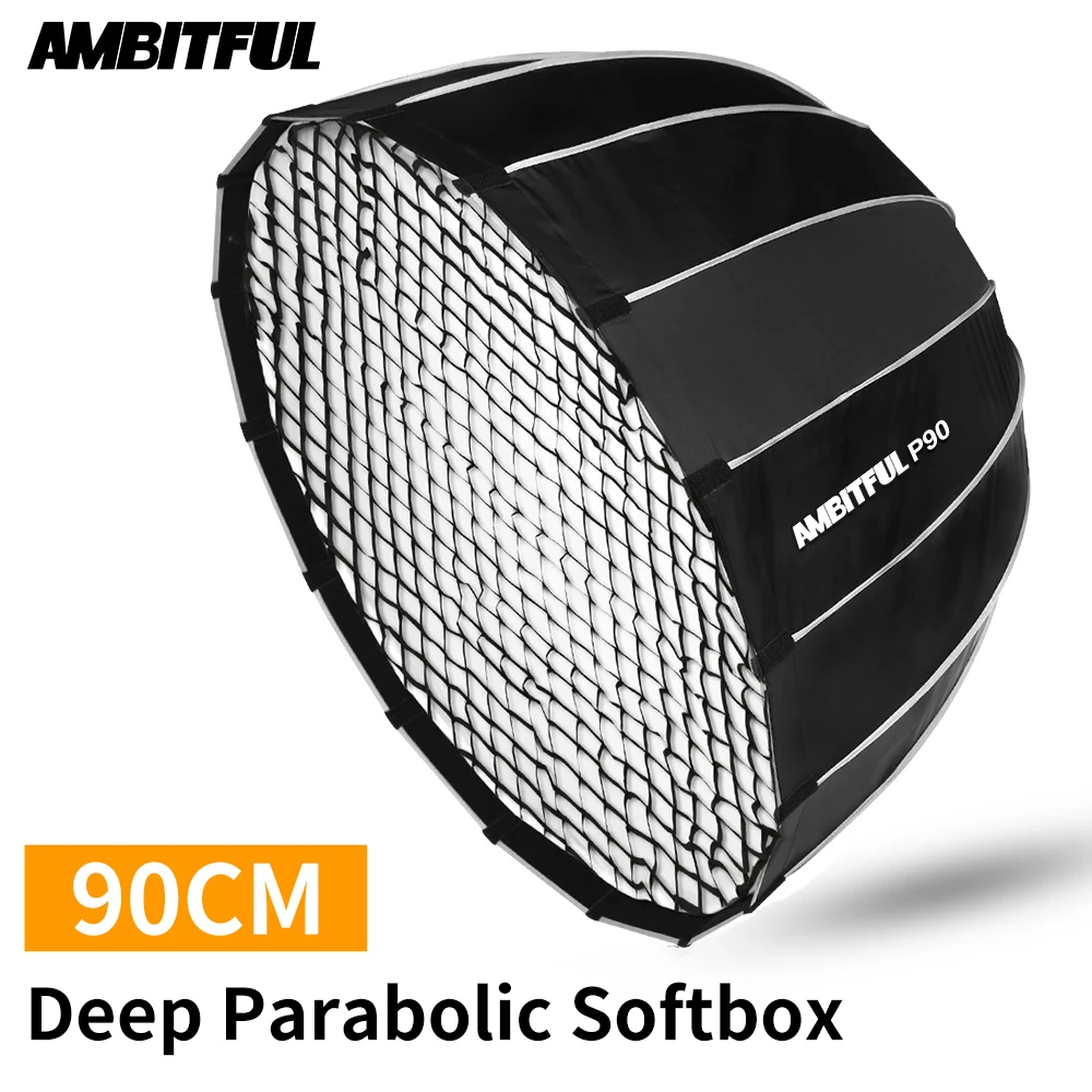 Портативный параболический софтбокс AMBITFUL P90 студийная вспышка с сотовой сеткой 16