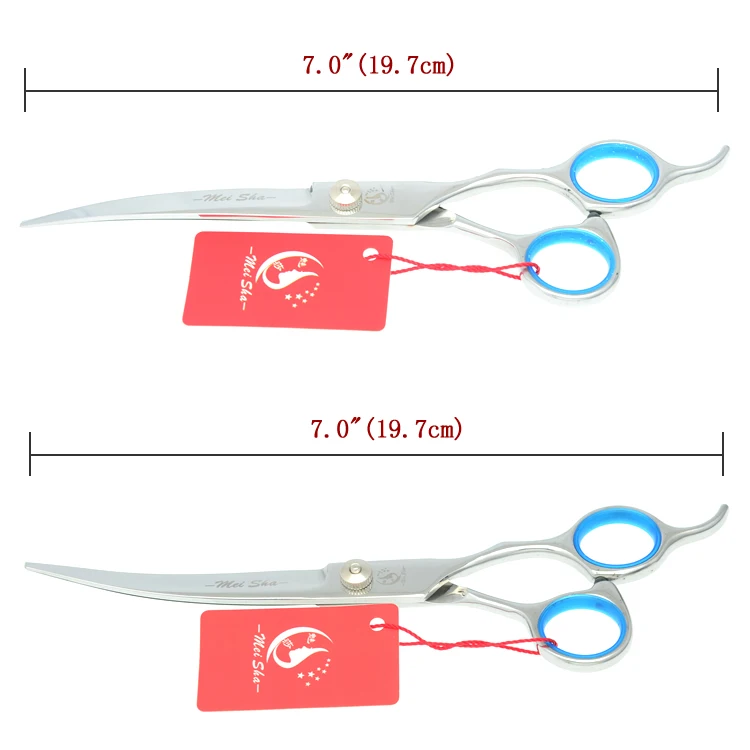 7," профессиональные ножницы для домашних животных для ухода за собакой из нержавеющей стали прямые изогнутые ножницы для резки 6,5" Кошка Филировочная машинка HB0061