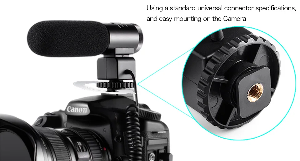 mic MC-810 DSLR Camera Mounted Microphone Professional Photography Camera Recording Microphone  for Interview Movie Pickup for DSLR headphones with mic