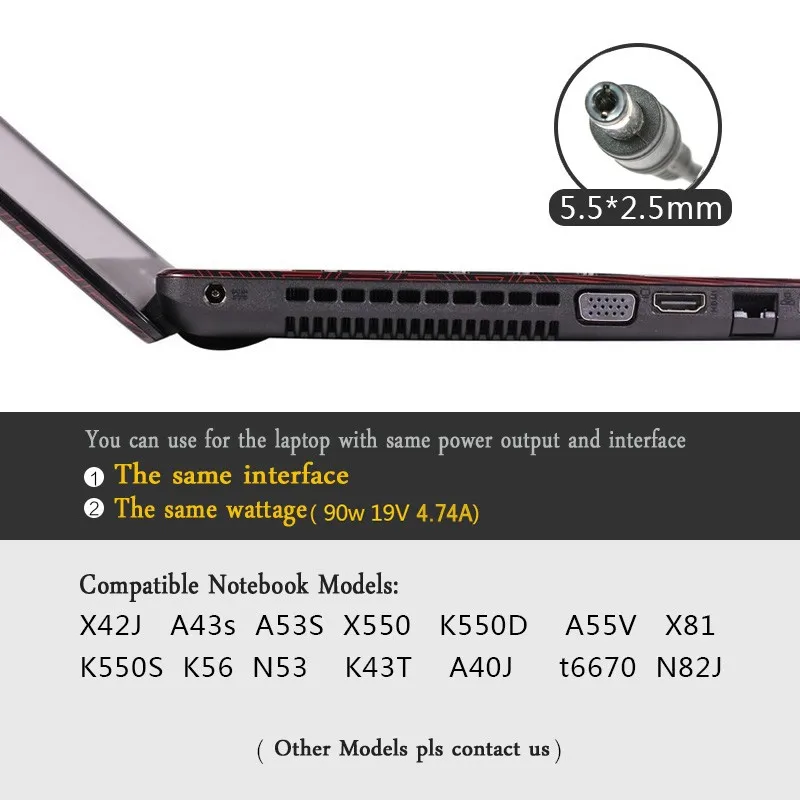 19 в 4.74A адаптер переменного тока зарядное устройство для ноутбука блок питания+ ЕС шнур питания для asus X53E X53S X52F X7BJ X72D X72F A52J для asus