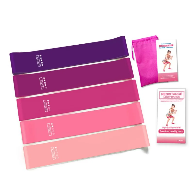 

New Resistance Bands Fitness Elastic Band Natural Latex Sport Gym Workout Expander Training Yoga 5 Pilates Exercise 5 Color 5PCS