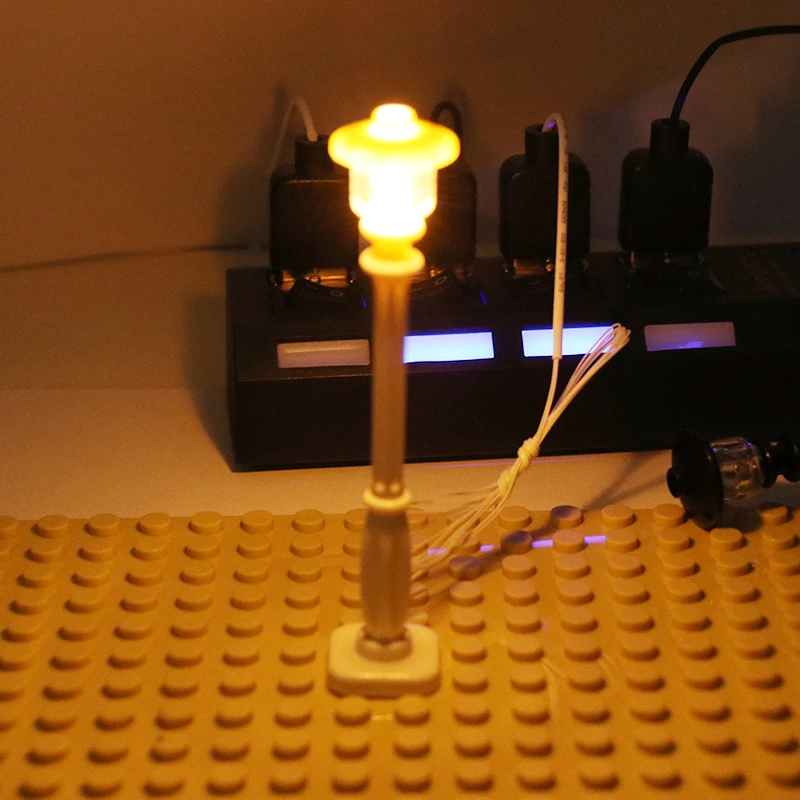 LED street light For Lego Building Block Bricks City Street battery box For lego pin Creator House DIY Toys For Children        (1)