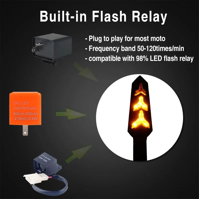 Billig 4 stücke LED Blinker für Motorrad Fließende Wasser Stop Signal Gebaut Relais Blinker Motorrad Pfeile Biegsamen Bremslicht Flasher