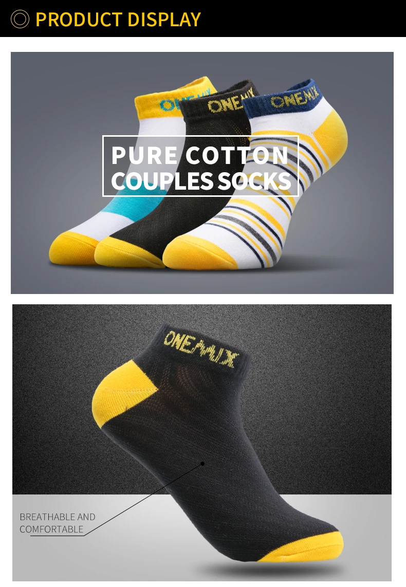 ONEMIX мужские спортивные носки из чистого хлопка для бега 7 пар/лот 7 повседневная одежда для улицы мужские носки в случайном цвете