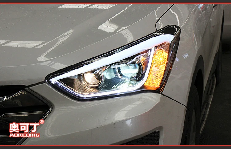 AKD автомобильный Стайлинг Головной фонарь для hyundai IX45 фары 2013- Santa Fe светодиодный фонарь DRL Hid Bi Xenon автомобильные аксессуары