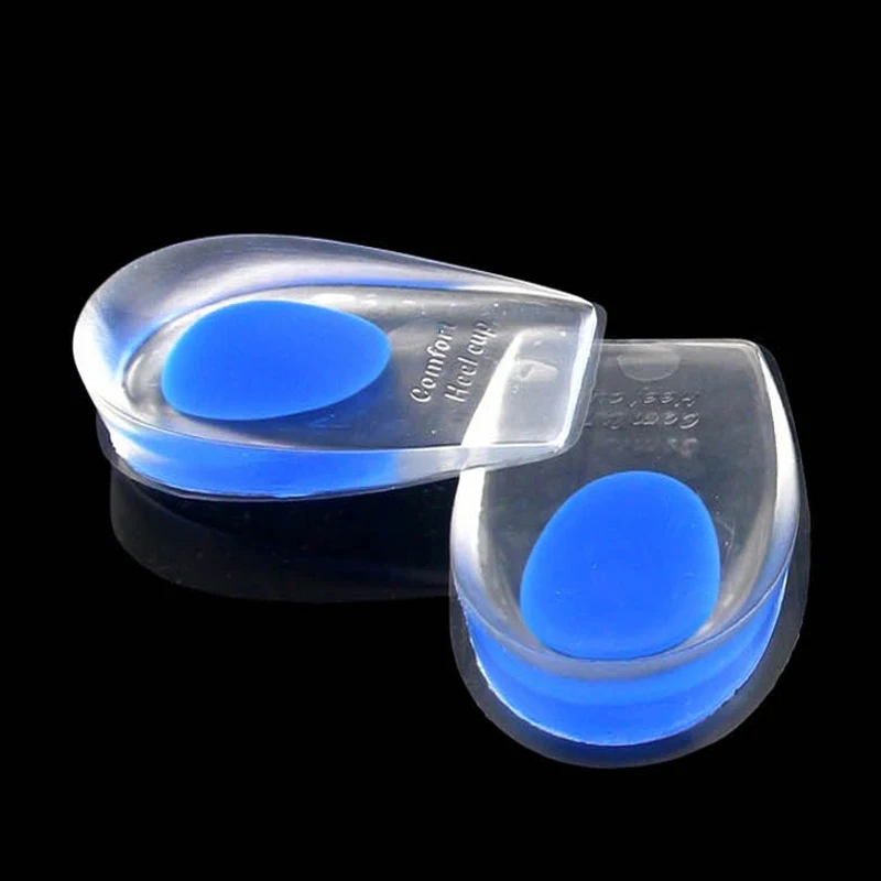 Silicone Gel Heel Pad Insole Shock Absorption Cushion Achilles Spur Pain Inserts Height Increase Massaging Pads For Women