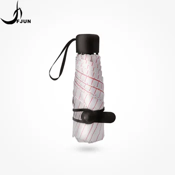 

New mini plaid Sun Umbrella 6K Windproof Ultra Light Pocket Five Folding Umbrella Rain Women sunscreen Anti UV Parasol Paraguas