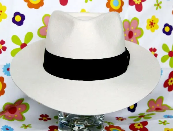 Child MICHAEL JACKSON White Fedora Wool 