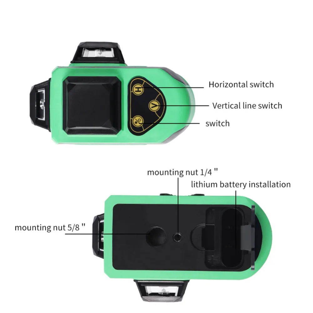 Лазерный уровень зеленые линии самонивелирующийся 360 горизонтальный и вертикальный крест супер мощный зеленый лазерный уровень измерительный инструмент