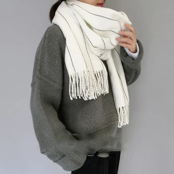 

2020 Luxury Unisex Grid Scarf Winter Warm Thicken Scarfs Plaid Neckerchief Casual Scarves For Younger Wraps