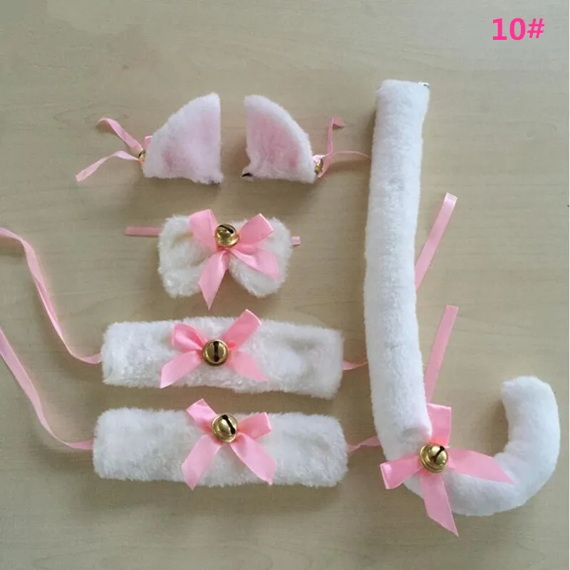 Cosplay&ware Cartoon Cat Fox Ear Bell Headband Bow Neckwear Maid Anime Cosplay Fancy Dress Set Women Girls Party Props Costume -Zentai shop online