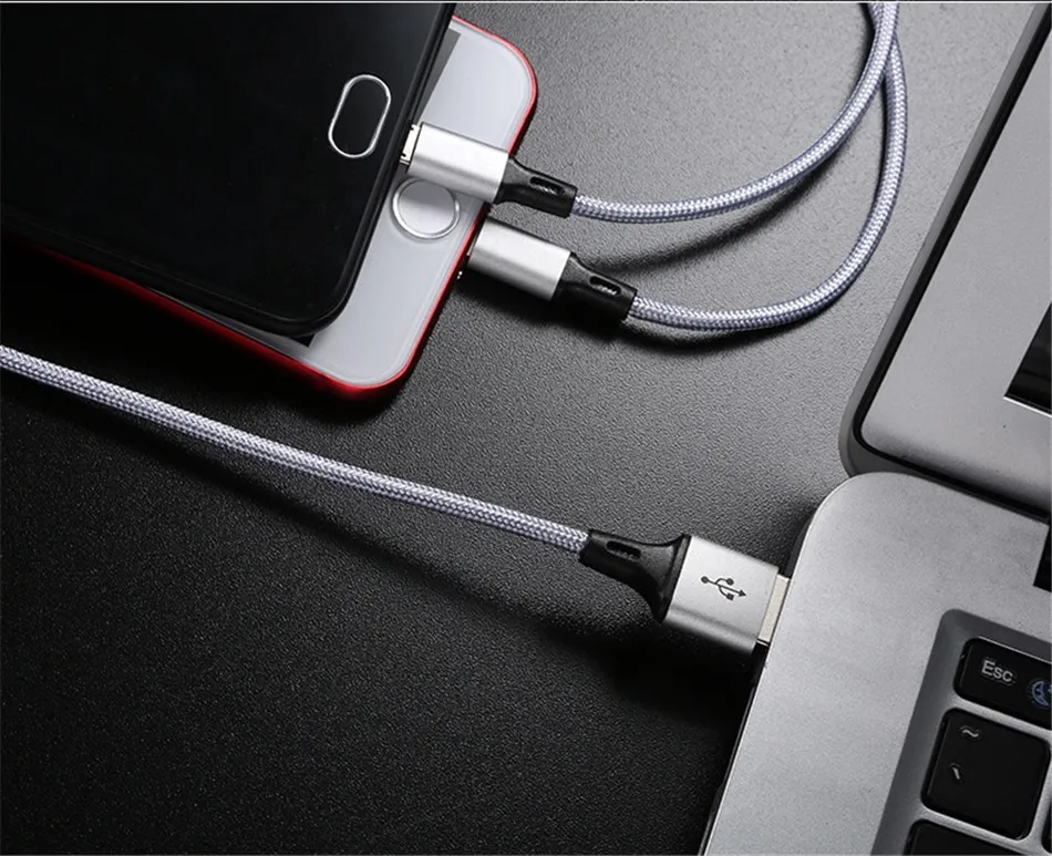 NOHON 3 in 1 Micro USB Type-C Lighting Charge Cables 8 Pin For iPhone 7 8 Plus X IOS Android For Xiaomi LG Quick Charging Cable (10)