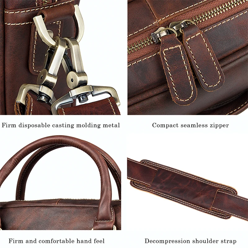 J.M.D натуральная винтажная кожаная мужская сумка портфель для ноутбука 7349Q