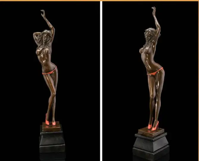 

free Art Deco Sculpture Sexy Beautiful Nude Woman Girl Bronze Statue fast