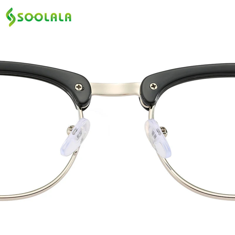 SOOLALA Anti Blue Ray Glasses Computer Protection Glasses Semi Rimless Blue Light Blocking Lenses Optical Frame Prescription SOOLALA Anti Blue Ray Glasses Computer Protection Glasses Semi Rimless Blue Light Blocking Lenses Optical Frame Prescription