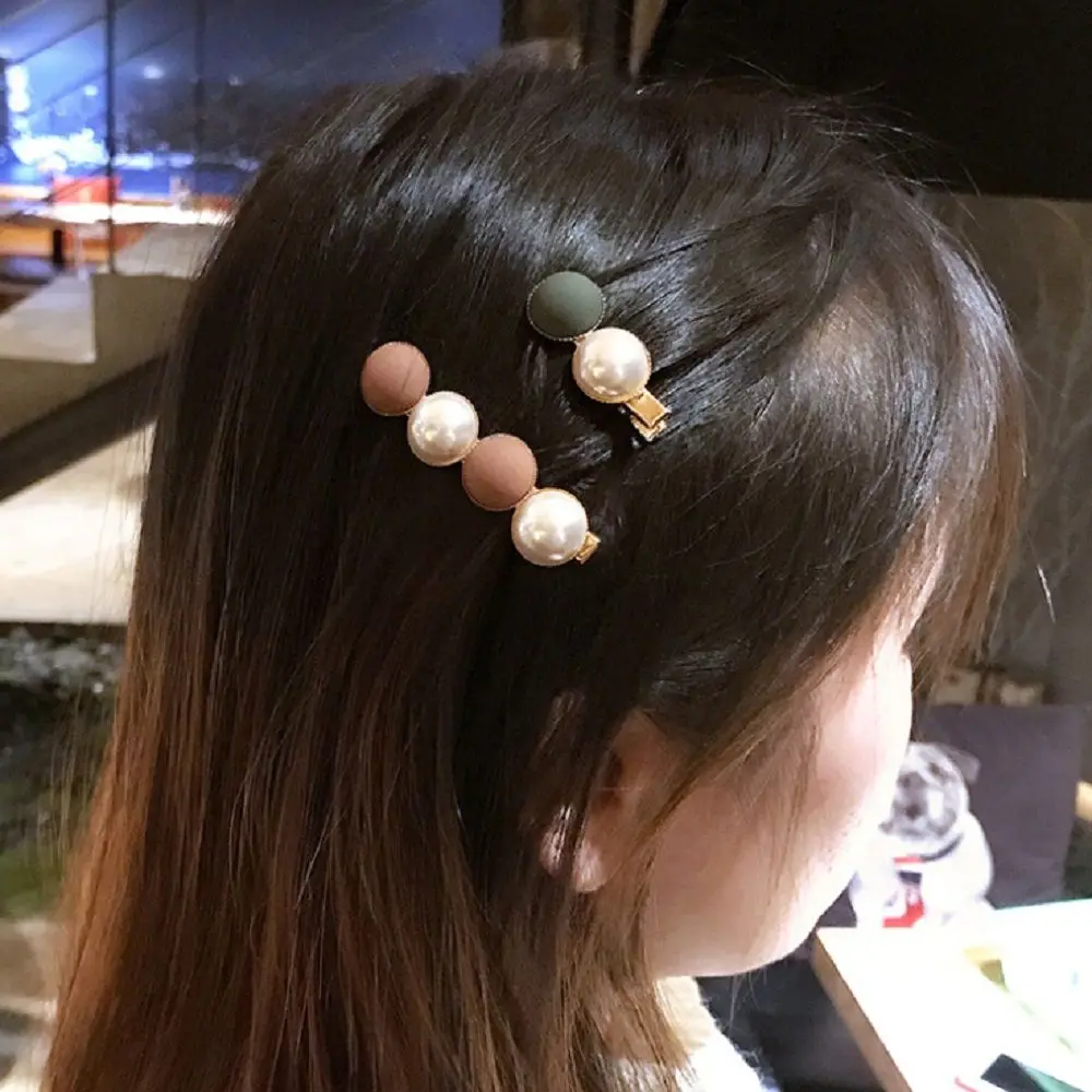 Fashion Candy Scrub Bead Hairpin Sweet Imitiation Pearl Korean Hair Clips Fashion Hair Accessories for Women Beads Hairpins