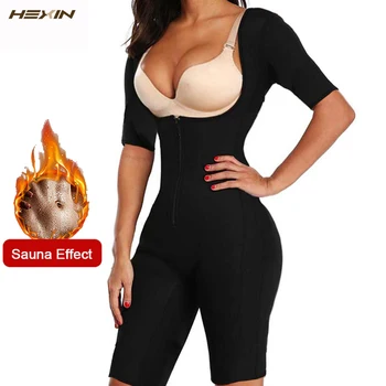 

HEXIN Neo Sweat Slimming Neoprene Suit With Sleeves Body Shapers For Weight Loss Sauna Workouts Fajas Shapewear with Trimmer
