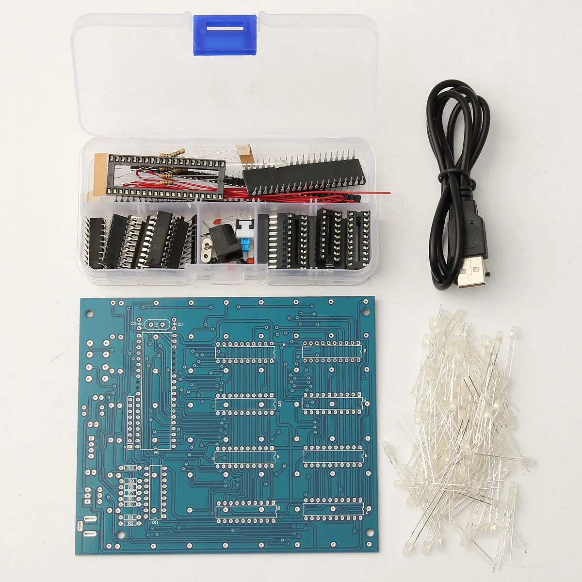 СВЕТОДИОДНЫЙ 3D светильник 8x8x8 квадратный синий электронный DIY Kit|Электротовары| |