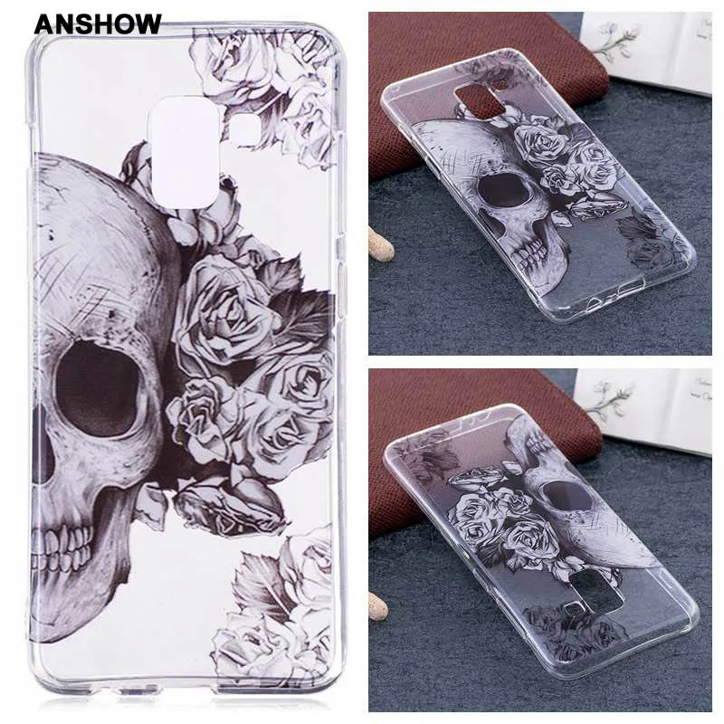 

Skull Flower Soft TPU IMD Case For Galaxy (A7 A9 A5 J4 J6 A6 Plus)2018 For Sony Xperia XZ3 L1 Bear Silicone Cover 10PCS