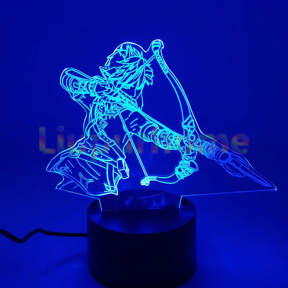 Легенда о Зельде дыхание диких 3D светодиодный ночник 7 цветов визуальная Иллюзия светодиодный светильник Zelda настольная лампа для домашнего декора 3D50