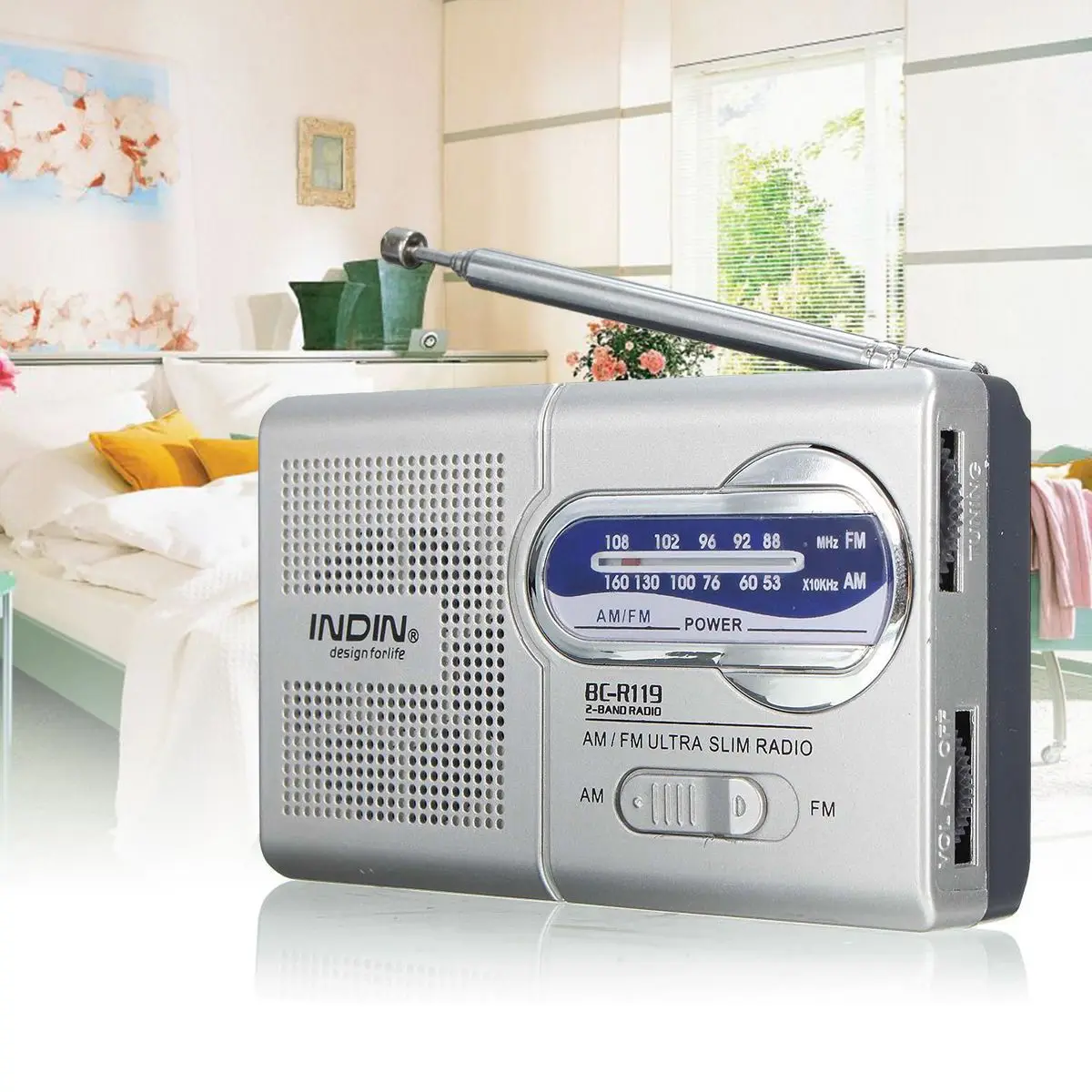 New DC 3V Mini Portable BC-R119 Radio Pocket AM/FM Telescopic Antenna Radio Receiver Speaker 3.5mm Mayitr