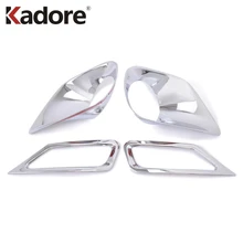 For Toyota RAV4 RAV 4 2013 2014 2015 ABS Chrome Front Rear Foglight Fog Light Lamp Cover Trim Frame Sticker Exterior Accessories