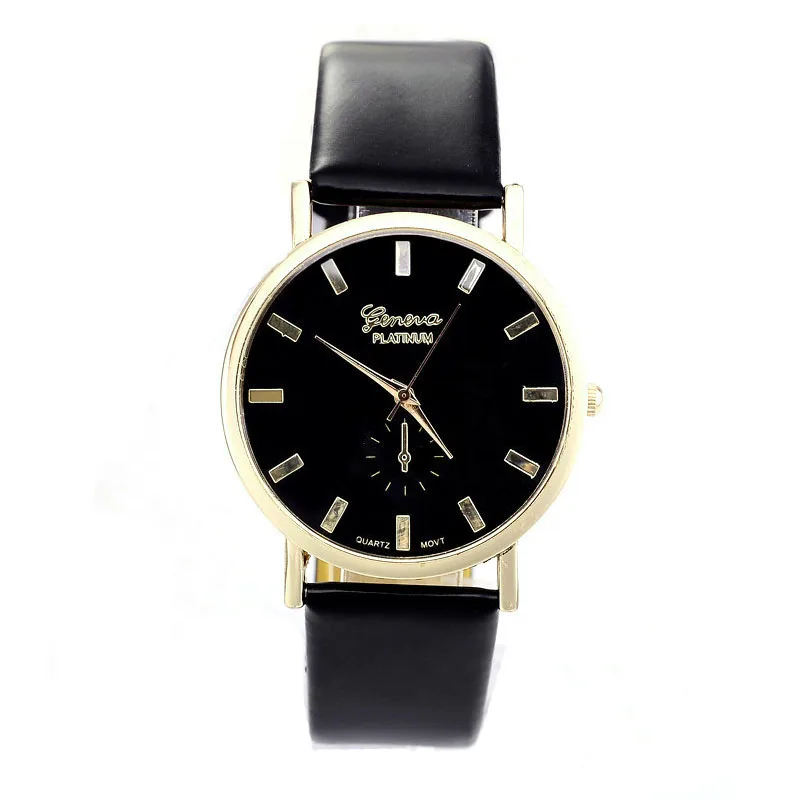 

bowaiwen Woman watches Women Lady Fashion Roman Leather Band Analog Quartz Wrist Watch black white