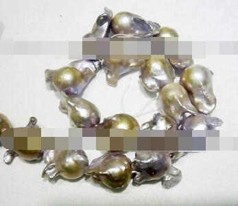 

xiuli 000360 wholesale luster 18mm purple Reborn keshi stoned pearl loose bead necklace