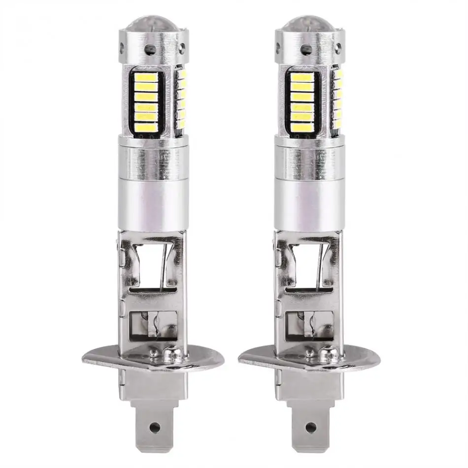 

1 Pair H1 Light 12V H1 4014 30SMD LED White Car Light Lamp 6500K Bulbs Car-Styling White Driving Day Running Lamp Auto