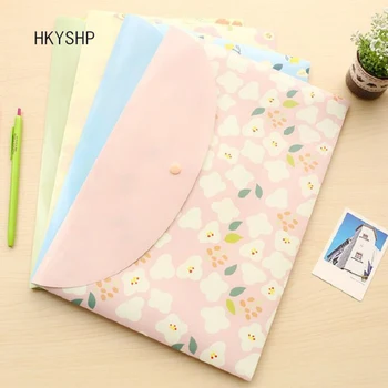 

HKYSHP A4 Cute cartoon file bag buckle pvc file bag office information bag bill bag school office stationery