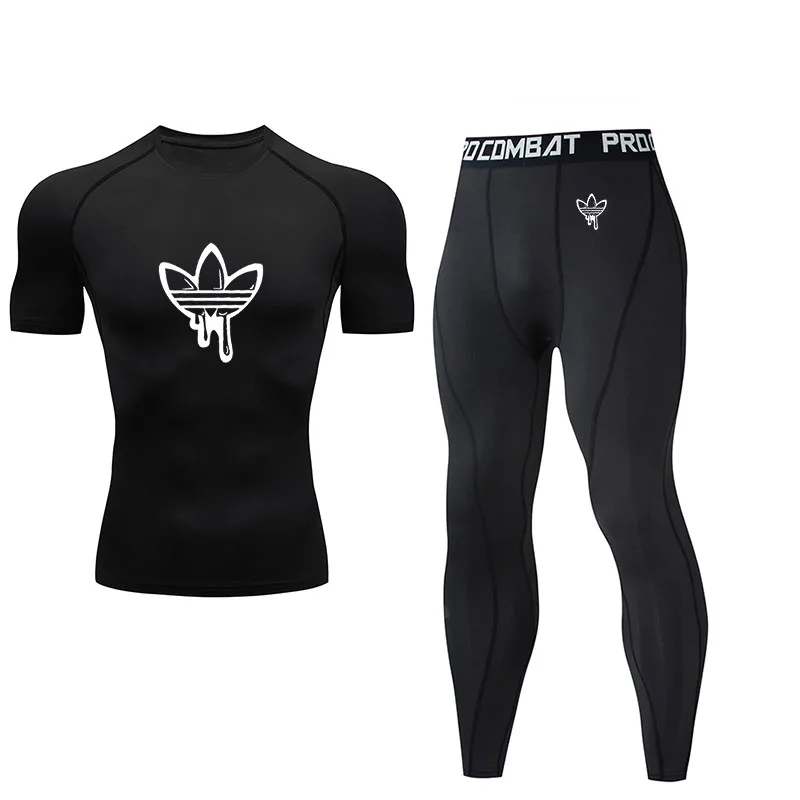 

new compression sportswear fitness tight sportswear running clothes T-shirt leggings men's sportswear Gym sports suit