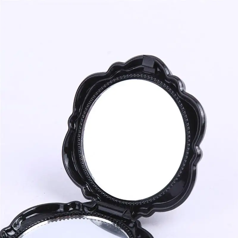1pc Pocket Mirror Portable 3D Rose Double Sided Round Makeup Mirror Cosmetic Mirror for Girls