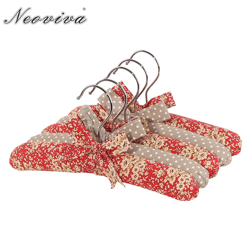 Neoviva Fabric Coat Hanger Set Wood and Sponge Padded for Baby Pack of