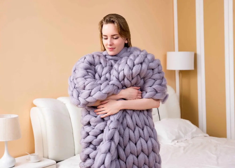 Knitting Throw Blankets Yarn Knitted Blanket Hand knitted ...