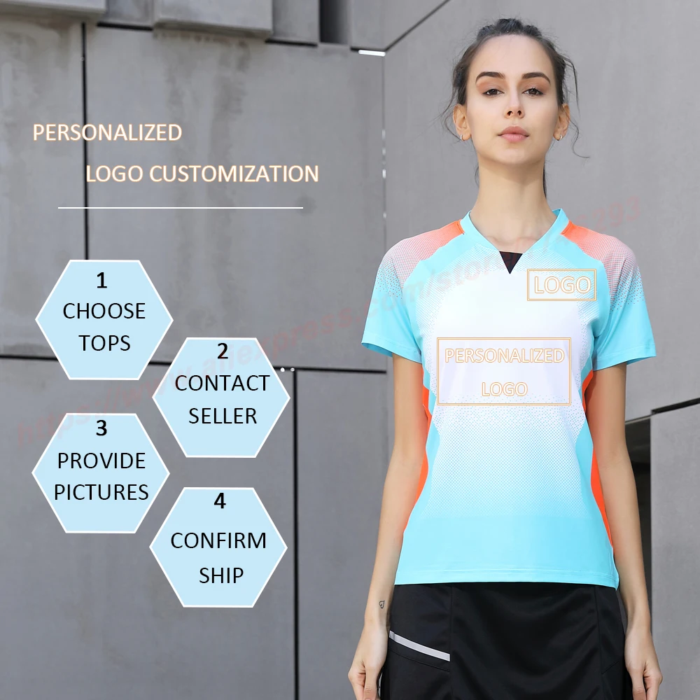 Badminton Shirt Sports Women Brand Quick Dry Breathable Table Tennis Team Running Fitness Exercise Training T Shirts