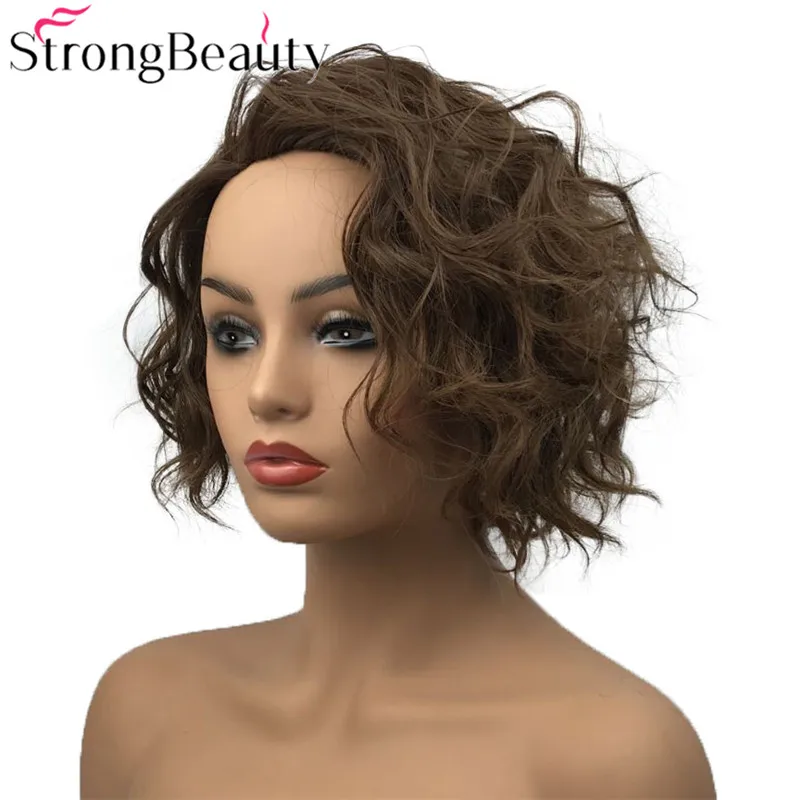 StrongBeauty короткий волнистый парик термостойкие синтетические парики женские волосы