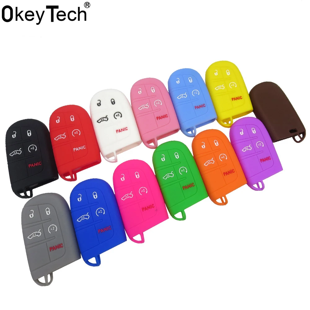 Силиконовый чехол для автомобильного ключа OkeyTech дистанционного Jeep Chrysler умный
