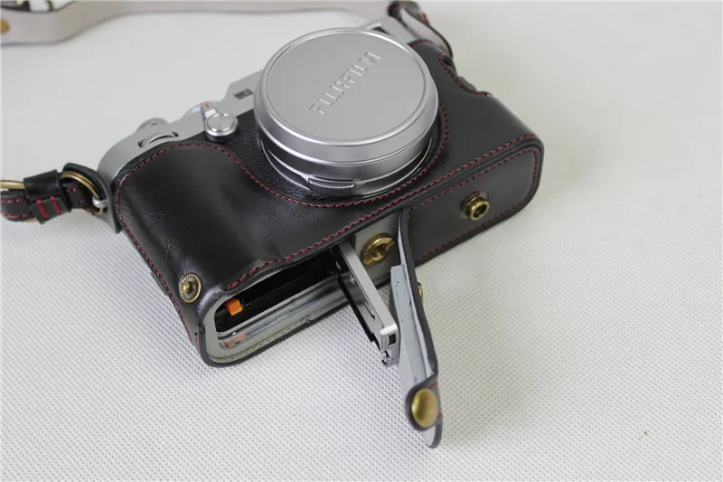Винтажный чехол для камеры из искусственной кожи для Fujifilm X100F Fuji X100F, сумка для камеры, дизайн с открытой батареей+ ремешок+ чехол для аккумулятора