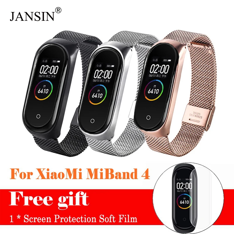 

Xiaomi Mi Band 4 Metal Wrist Strap Stainless Steel Bracelet Wristbands Mi Band 4 Replacement Watch Strap For Xiaomi Mi Miband 4