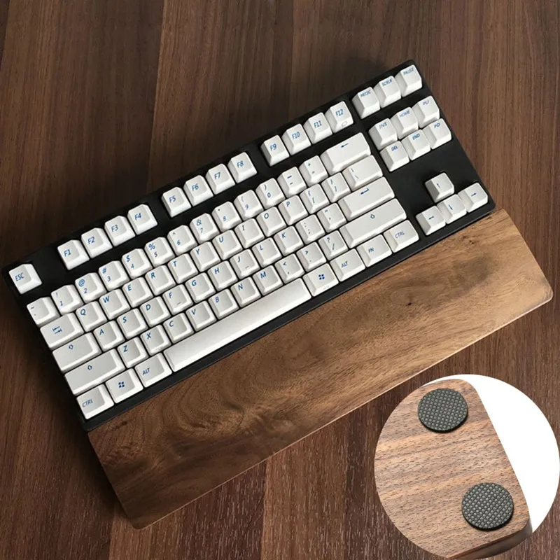 Wooden Keyboard Protection Hand Pad Anti skid Pad Natural Black Walnut