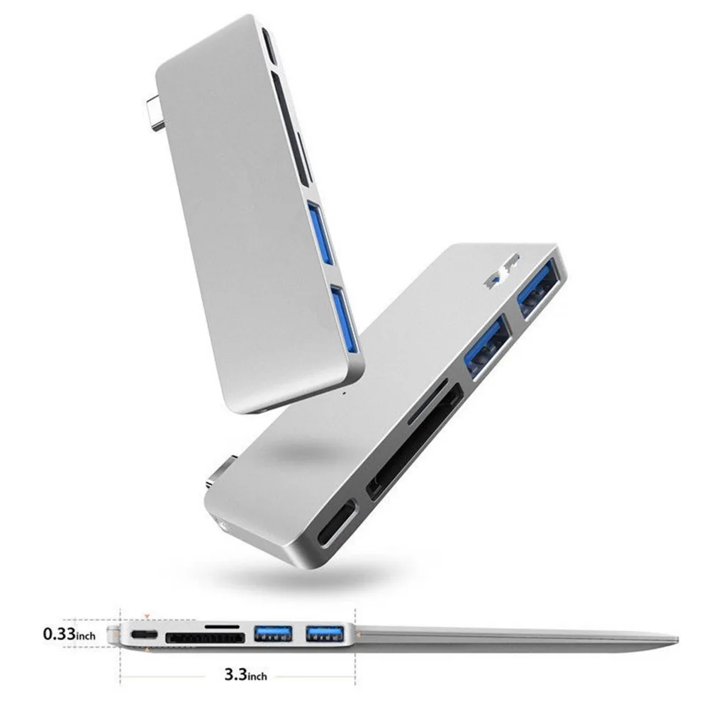 5 in1 USB c Hub 3.0 Тип-C адаптер для Macbook Pro зарядки синхронизации данных Card Reader