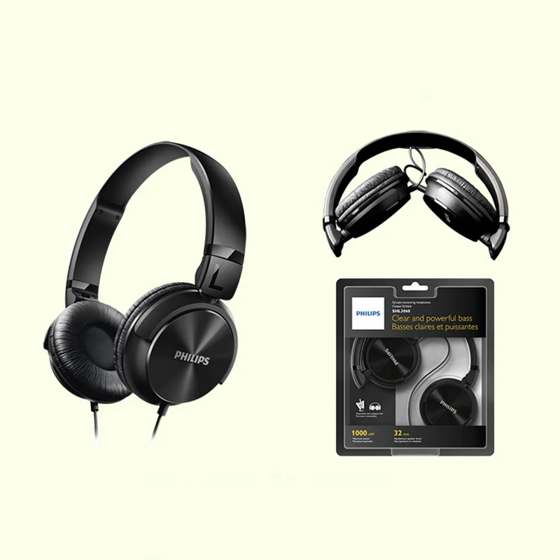 100% Оригинальные Проводные Наушники Philips SHL3060 с поддержкой мультифильмов и стерео