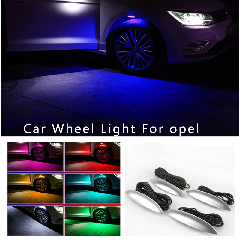 4pcs Decorative Car Wheel Light Auto Wheel lamp Flashing Model For