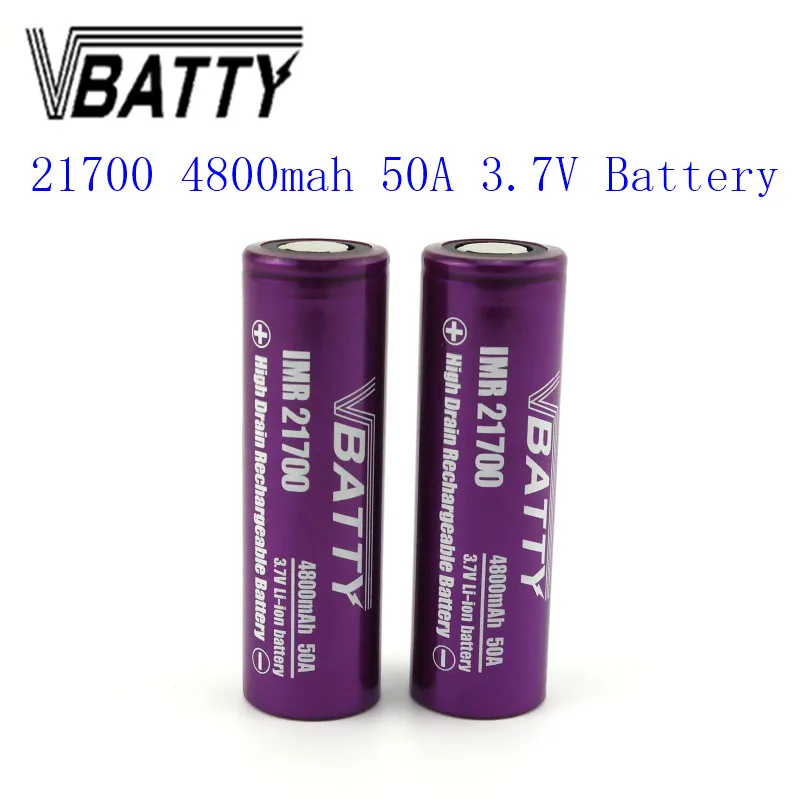 1-6 шт./лот бренд Vbatty 21700 4800mah 3,7 V 50A литий-ионная аккумуляторная батарея 21700 батарея высокого стока 21700 батарея