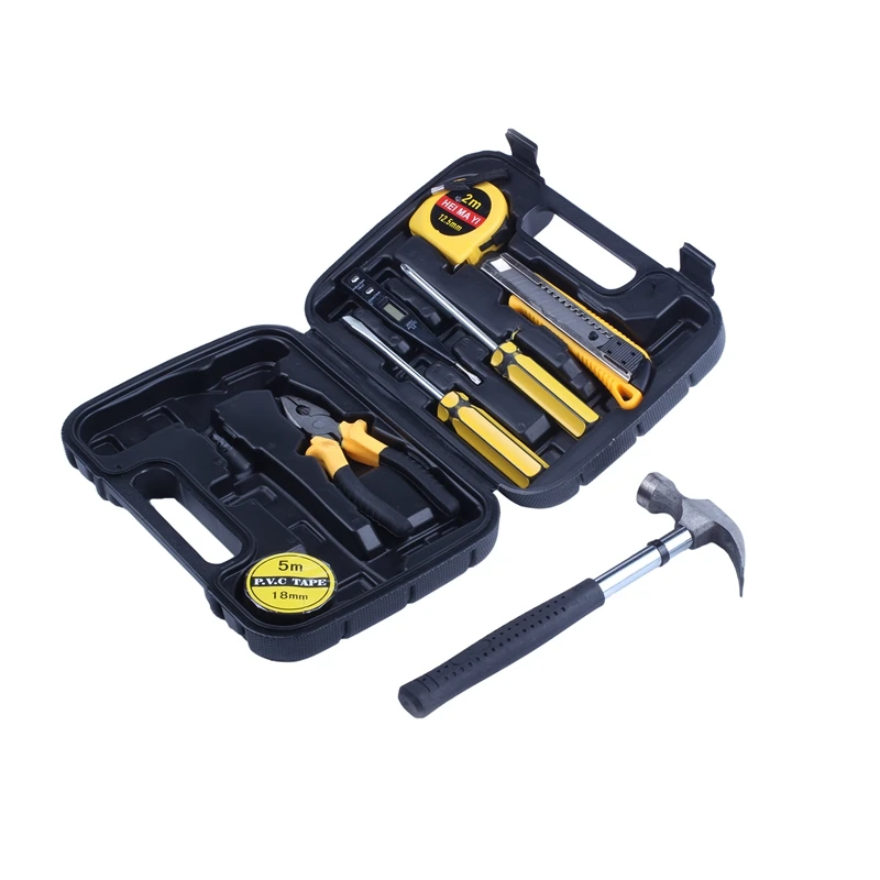 

Small Homeowner Tool Set, 8 Pieces General Household Small Hand Tool Kit with Plastic Tool box Storage Case